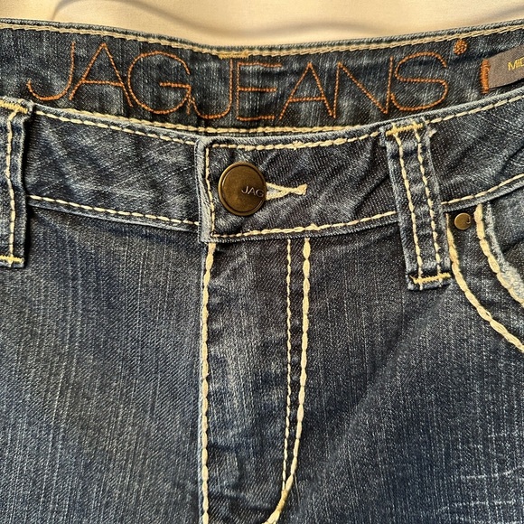 Jag Jeans Mid-Rise Bootleg Stretch Women’s Jeans Size 16 Embroidered Pockets - Picture 3 of 13